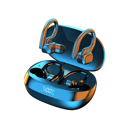 TWS Wireless Bluetooth Earphones Headphones Sports Ear Hook Running Bass Earbuds • £16.49