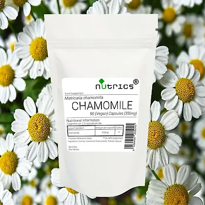 Nutrics® CHAMOMILE 100% Pure 350mg X 90 Vegan Capsules Relaxation Sleep • £7.99