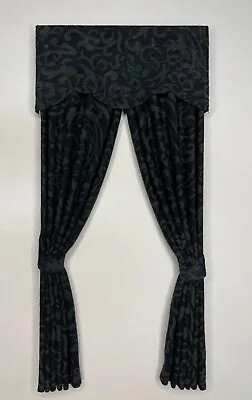 Black  Stylish  Dollhouse Curtains- Great For Witch House Or Halloween • $21.95