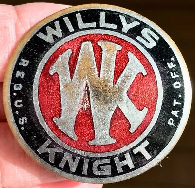 Original 1917-1928 Willys-Knight Enamel Radiator Emblem Badge Greenduck Chicago • $39.99