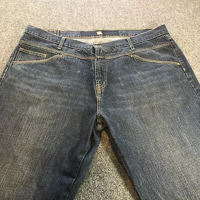 Marithe Francois Girbaud Jeans Mens 44 Blue Wide Leg Baggy 44x34 Y2K • $48.88