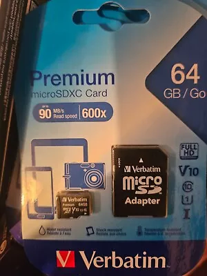 Verbatim 64 Gb Micro Sd And Adapter • $20
