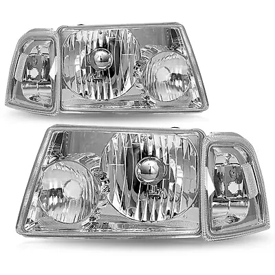 For 2001-2011 Ford Ranger[Chrome/Clear]4PC Clear Corner Headlights Lamps Pair • $59.99