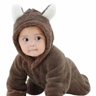 Newborn Baby Kids Boy Girl Cute Hooded Romper Jumpsuit Bodysuit Clothes Outfits • $18.79