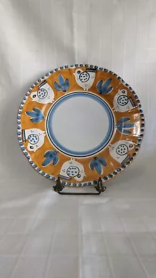 Charger Plates Campagna Chicken Orange & Blue Solimene Vietri Italy 4 Available • $30