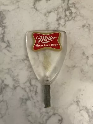 Miller High Life Beer Tap Pull Lucite Handle. Complete. 3.5” • $14