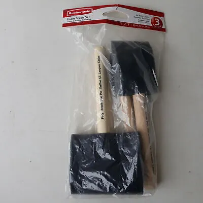 Rubbermaid Foam Brush Set 3-Pieces 25mm 50mm 76mm 070042510096  3955057 3955057 • $12.34