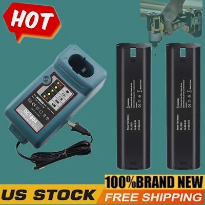 2Pack For MAKITA 9.6VOLT Battery / Charger 9000 9001 632007-4 191681-2 9033 9102 • $17