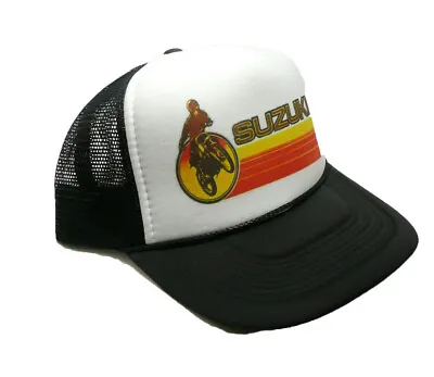 Suzuki Motocross Racing Trucker Hat Mesh Cap Snapback Hat Adjustable Vintage • $24.99