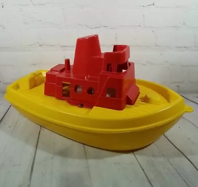 Rare Vintage Carolina Enterprises 1977 Whistling Yellow Red Plastic Tugboat 15  • $77