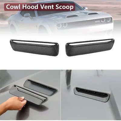 Carbon Fiber Hood Scoop Air Vent Cover Trim For Dodge Challenger SXT 2015-19 • $23.99