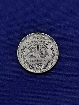 1933 Mexico Silver 20 Centavos. UNC++ - 101 • $10