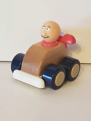 1988 VINTAGE Playskool Wooden Race Car Driver Toy (Pawtucket RI) • $6.52