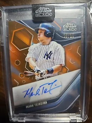 2023 Topps Chrome Black Mark Teixeira Orange Refractor Auto 15/25 Yankees MLB • $109.99