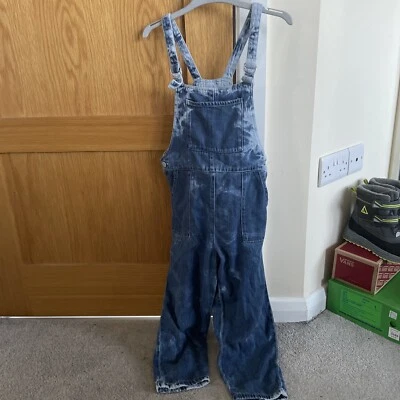 £0.99 • Buy Girls Denim  Tie Dye Dungarees Next Age 8