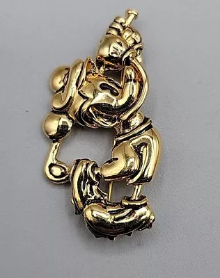 Vintage Mickey Mouse Napier Brooch Gold Tone Golfer Pin  • $32