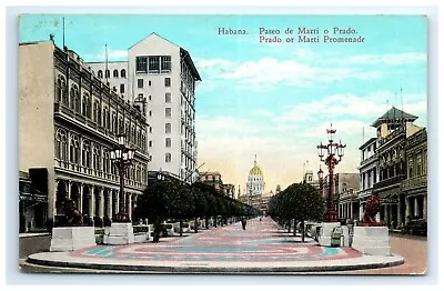 Postcard Habana Paseo De Marti O Prado Promenade Posted 1938 Havana Cuba • $4.95