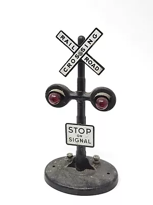 Vintage 50's MARX Toy Railroad Crossing Signal Sign Stop Signal Untested USA • $21.95