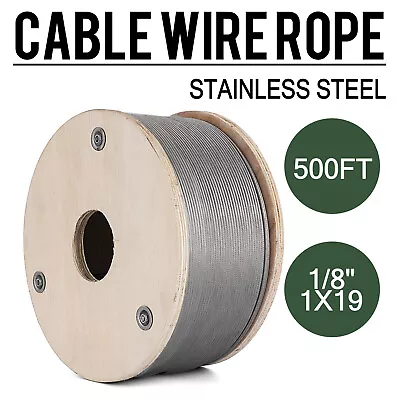 1/8  3/16  1/4  T316/T304 Stainless Steel Cable 1x197x197x7 Wire Rope Cable • $62.90