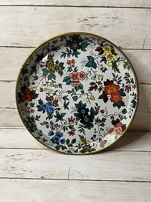 DAHER Decorated Ware Tray Made In England 11101 Orange Floral Tin Platter • $14.99