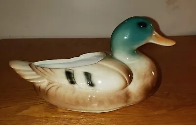 Vintage Country Mallard Duck Planter Ceramic Hand Painted • $14.99