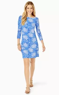 Lilly Pulitzer Sophie UPF 50+ Boca Blue Croc And Lock It Shift Dress Size Small • $24.95