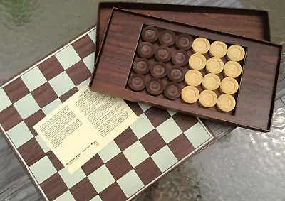 Vintage Drueke Luxury Line Checkers Set W/ Board Natural Wood Tone Color Pieces • $21.95