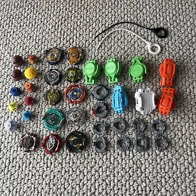 Beyblades Burst Surge Mixed Lot Of 40 Plastic & Metallic Pieces Plus Stadium • $80