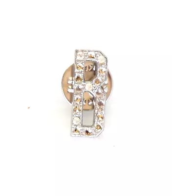 Vintage Diamante Letter B Name Initial Lapel Hat Pin Badge Brooch • $7.12