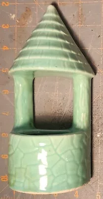 Vintage MCM Morton’s Green Glaze Wishing Well Wall Pocket Planter 1950’s Read! • $34.99