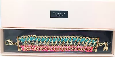 Victoria's Secret LTD Braided Fabric Chain Bracelet W/Box Wings 8  New In Box J7 • $13.63