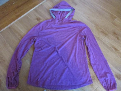 £4.99 • Buy Ladies More Mile Purple Marl Hooded Long Sleeve Sports Top Size 12