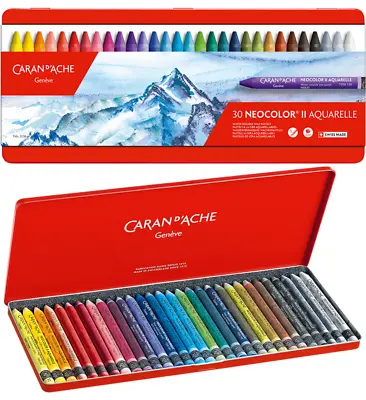 Caran Dache Neocolor II Watersoluble Wax Oil Crayon Pastels Art Sketch Set Of 30 • £49.99