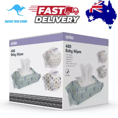 480 Pack Baby Wipes Fragrance Free Simply Water Baby Wipes Soft Gentle | AUS • $11.95