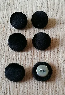 £1.05 • Buy Black Pastiche Crushed Velvet 24L/15mm Upholstery Loop Back Buttons 