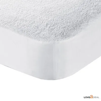 Cot Bed Waterproof Terry Towel Mattress Protector Deep Fitted Sheet Bed Cover • £6.61