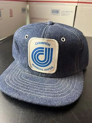 Vintage 80s Full Denim Foam Trucker Hat Ball Cap Adjustable Snapback M/L • $14.95