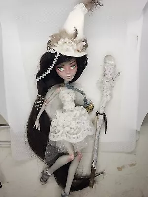 Custom Monster High Doll Ooak Repaint OOAK - White Witch Art Ghoulia • $120