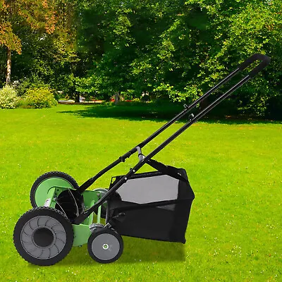 20 Manual Lawn Mower Hand Push Reel Walk-Behind Grass Catcher With 5 Blades USA • $154.85