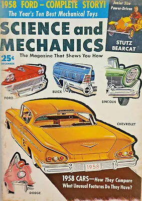 Science And Mechanics Dec 1957 Vtg Magazine Ford Chevy Buick Lincoln Car NoML GD • $9.95