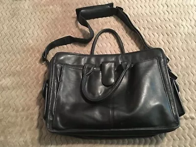 Franklin Covey Black Leather Shoulder/Hand-carry Tote Computer Bag • $35