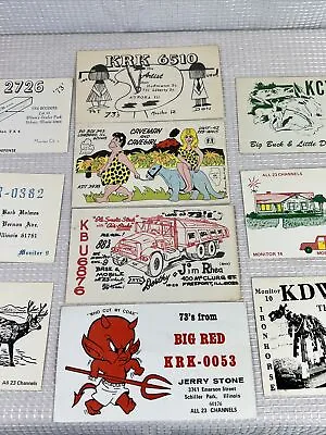 QSL Radio Cards Lot Vintage Amateur Radio QSL Cards Lot Illinois Radio Cards 10 • $19.99