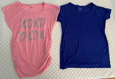 Lot Of 2 Motherhood Maternity T-shirts Tops Size S Small Rushed Sides • $12.99