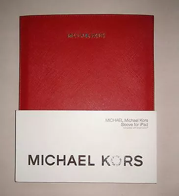 Michael Michael Kors Ipad Sleeve Red Leather Saffiano $80 NIB • $59.99