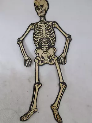 Vintage 1950's H. E. Luhrs Jointed Skeleton Halloween Cardboard Decoration 23  • $24.99