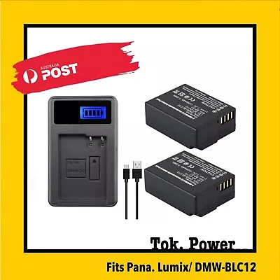 2x 1.7Ah Battery +CH For Panasonic DMW-BLC12 BLC12E Battery Lumix DMC-GX8 FZ1000 • $62.90