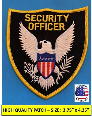 SECURITY OFFICER EMBROIDERED PATCH IRON-ON/ SEW-ON SECURITY GUARD 3.75  X 4.25  • $6.95