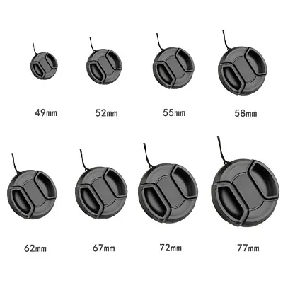 $2.19 • Buy 49~77mm For Canon Nikon Sony String Center Pinch Snap On Front Lens Cap Cover