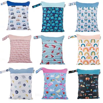 Waterproof Wet Bag 30x40cm 2 Pockets For Nappies Swimming  Nappy Bags Large • $15.95