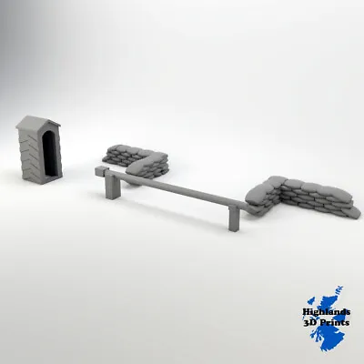 Checkpoint 20mm 1:72 WW2 Building Terrain Tabletop Gaming 3D Print • £7.99